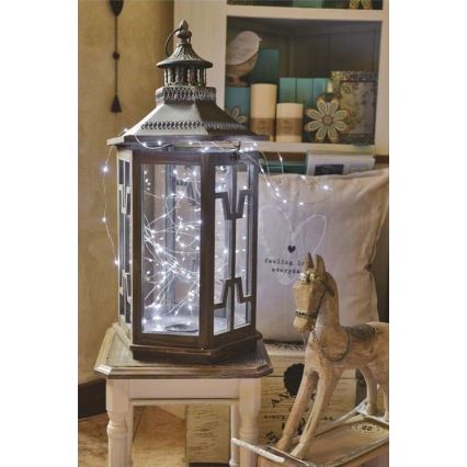 LED lauko girlianda 40xLED/9m IP44 šaltai balta