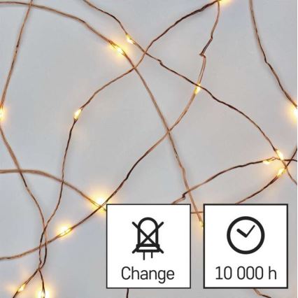 LED lauko girlianda 40xLED/9m IP44 šiltai balta