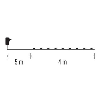 LED lauko girlianda 40xLED/9m IP44 šiltai balta