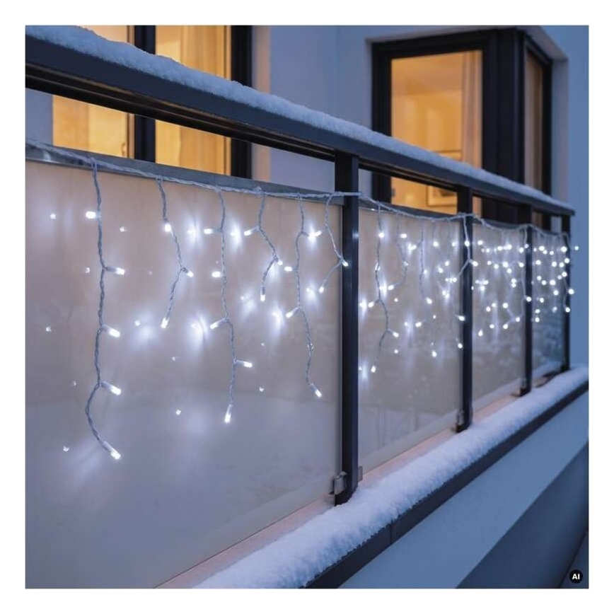 LED Lauko girlianda 50xLED/3x0,4m IP44 šalta balta