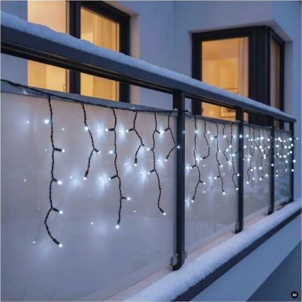 LED lauko girlianda 50xLED/3x0,4m IP44 šaltai balta