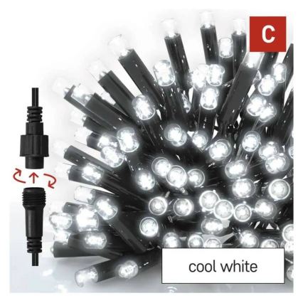 LED lauko girlianda 50xLED/3x0,4m IP44 šaltai balta
