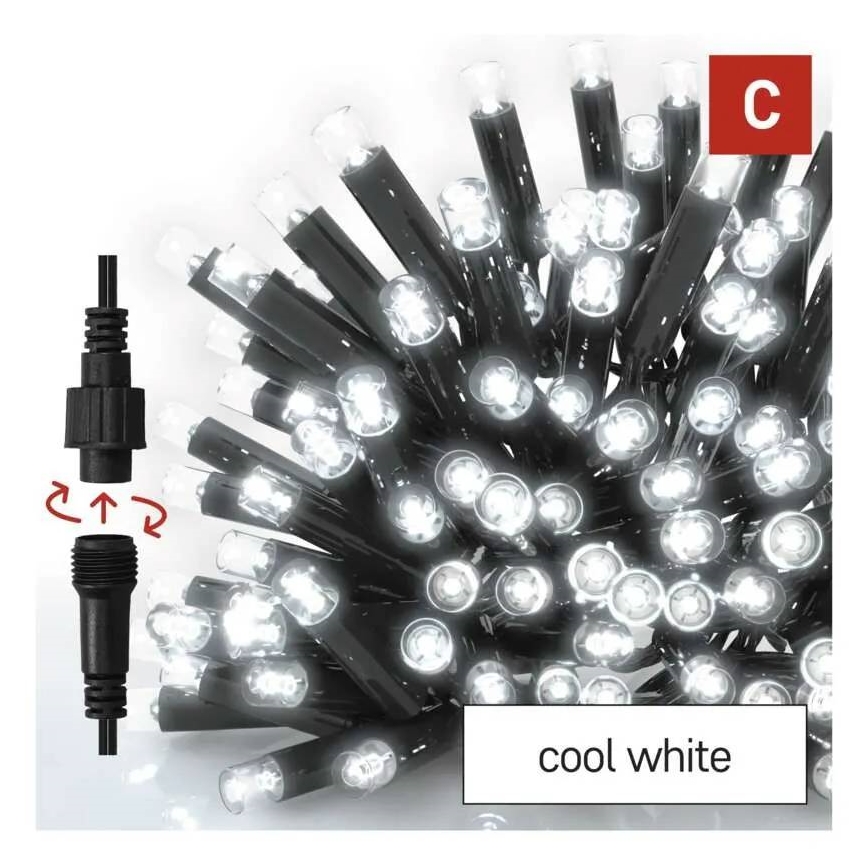 LED lauko girlianda 50xLED/3x0,4m IP44 šaltai balta