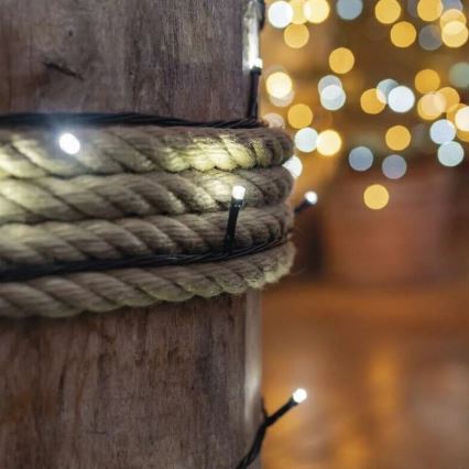 LED Lauko girlianda 50xLED/5m IP44 šaltai balta