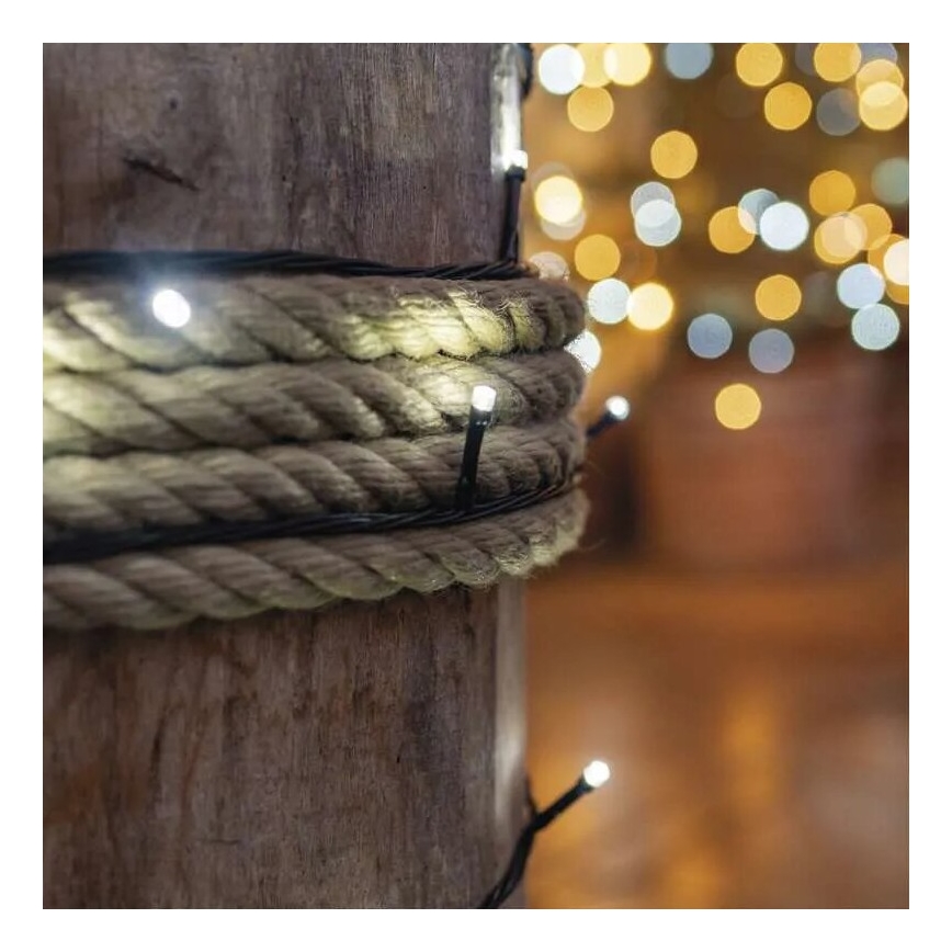 LED Lauko girlianda 50xLED/5m IP44 šaltai balta