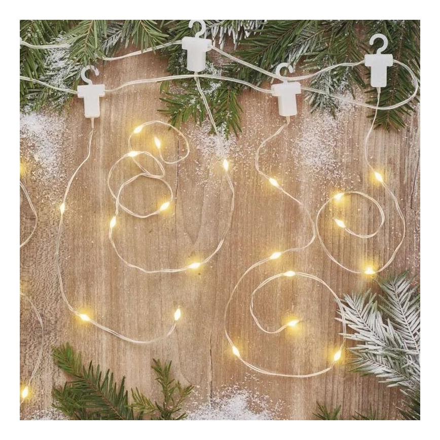 LED lauko girlianda, 54 LED / 8 funkcijų, 6,7 x 0,7 m, IP44, šilta balta