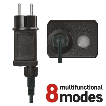 LED lauko girlianda 600xLED/8 režimų 15m IP44 šaltai balta