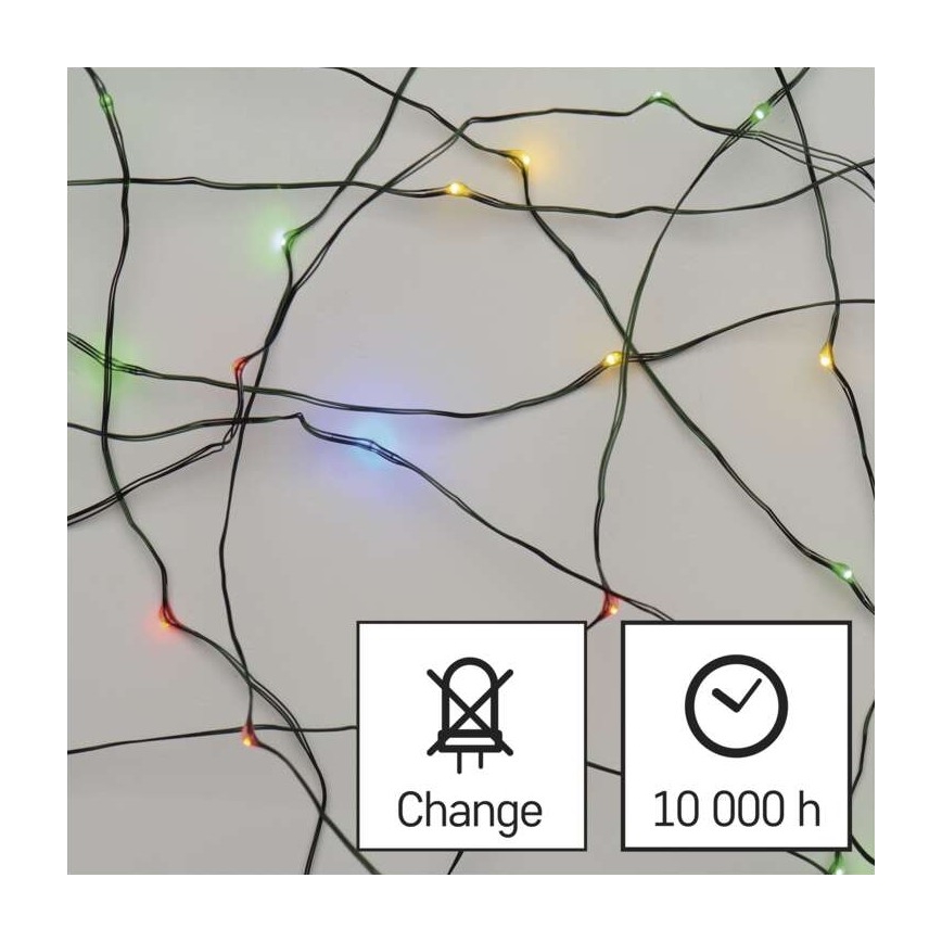 LED lauko girlianda 75xLED/12,5m IP44 daugiaspalvė