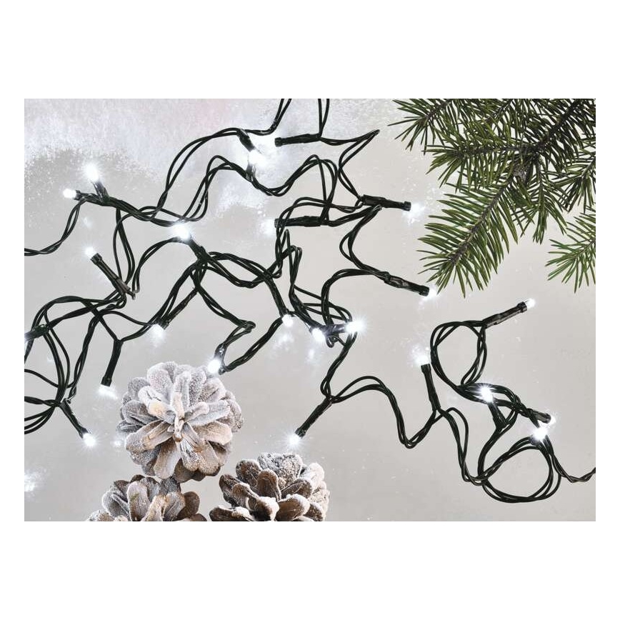 LED lauko girlianda, 80 LED, 13 m, IP44, šaltai balta