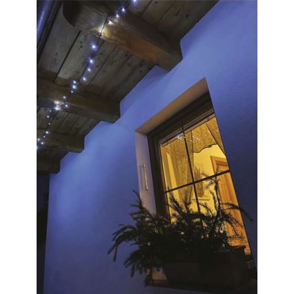 LED lauko girlianda, 80 LED, 13 m, IP44, šaltai balta