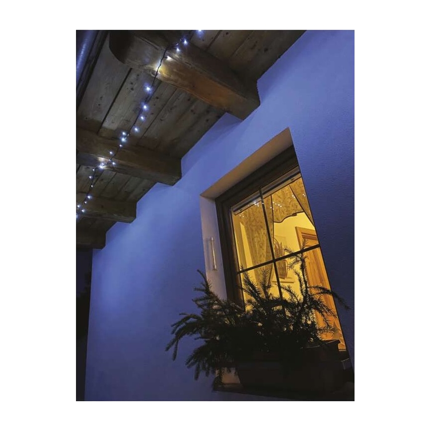 LED lauko girlianda, 80 LED, 13 m, IP44, šaltai balta