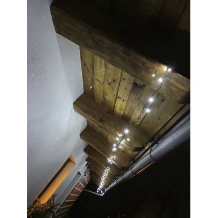 LED lauko girlianda, 80 LED, 13 m, IP44, šaltai balta