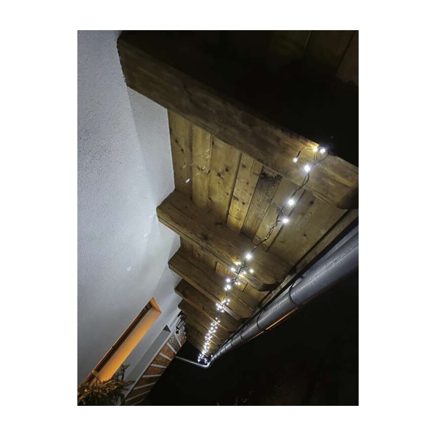 LED lauko girlianda, 80 LED, 13 m, IP44, šaltai balta