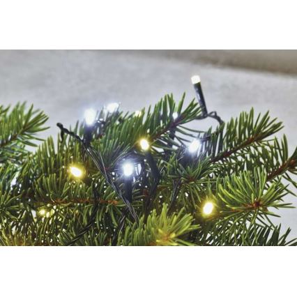 LED lauko girlianda 80 LED / 2 režimai 13 m IP44 šilta/šalta balta