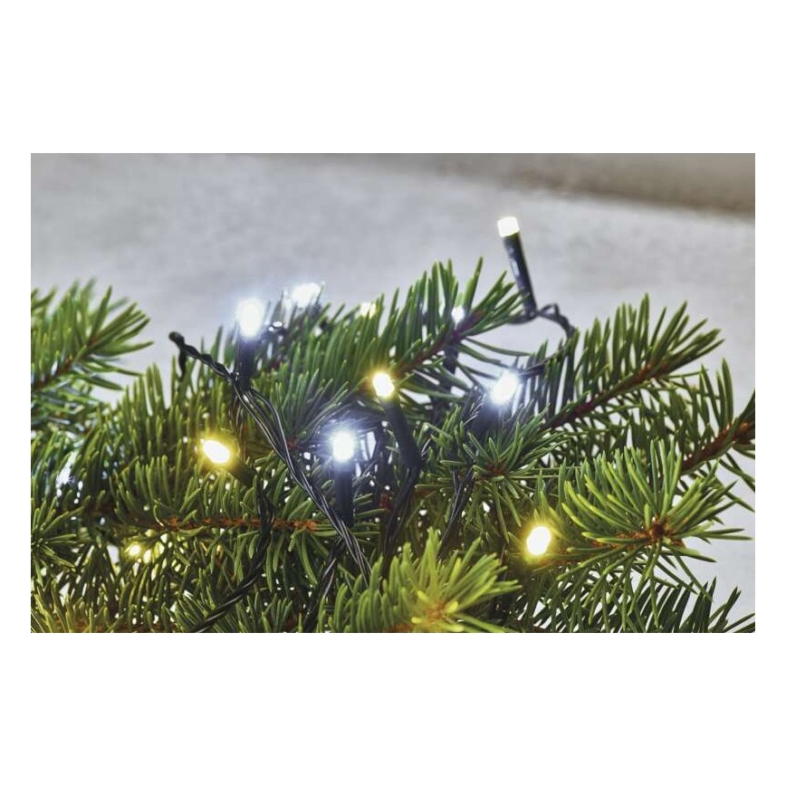 LED lauko girlianda 80 LED / 2 režimai 13 m IP44 šilta/šalta balta