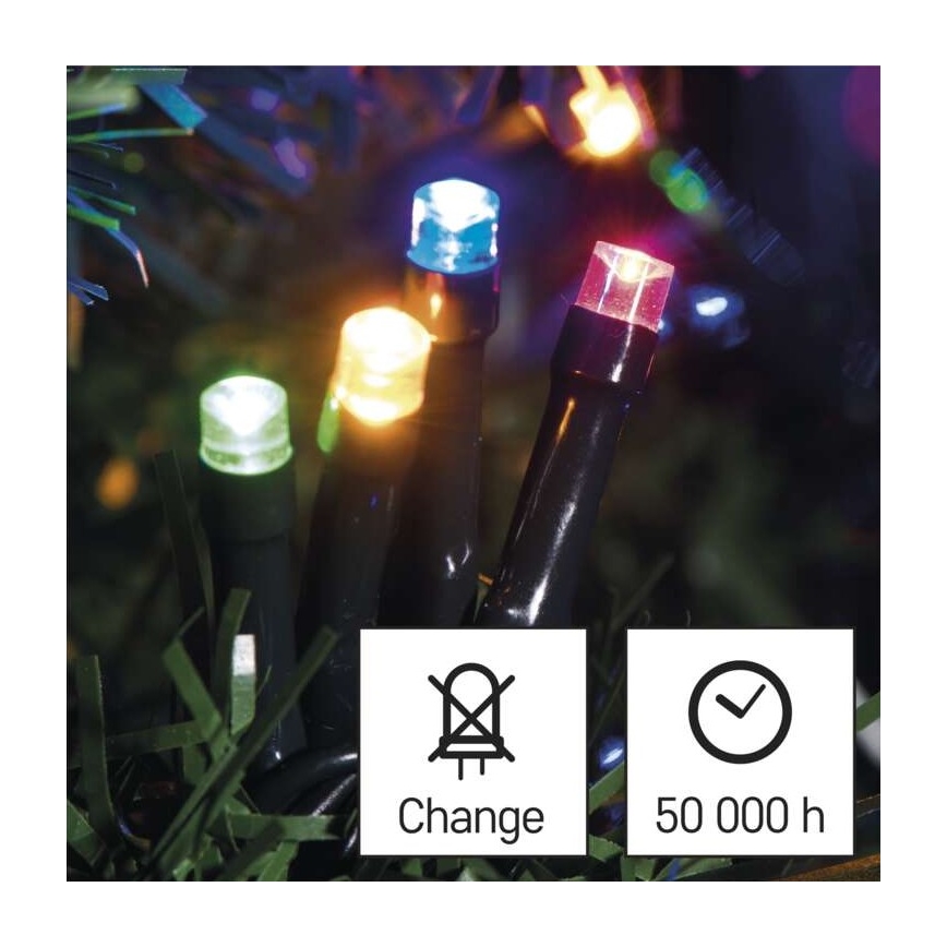 LED lauko girlianda 80xLED/13m IP44 daugiaspalvė