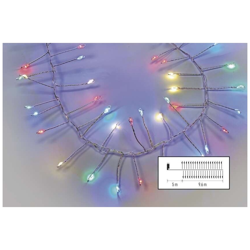 LED lauko girlianda 960 LED / 8 funkcijų, 9,6 m, IP44, daugiaspalvė