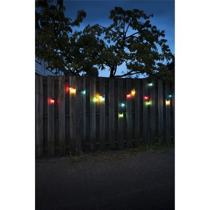 LED lauko girlianda CONE FILAMENT 20xE10 19m spalvota/šiltai balta IP44, Pagaminta ES