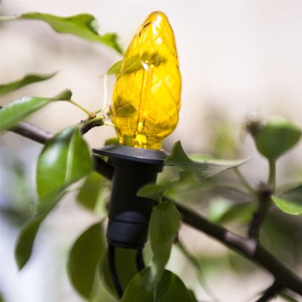 LED lauko girlianda CONE FILAMENT 20xE10 19m spalvota/šiltai balta IP44, Pagaminta ES