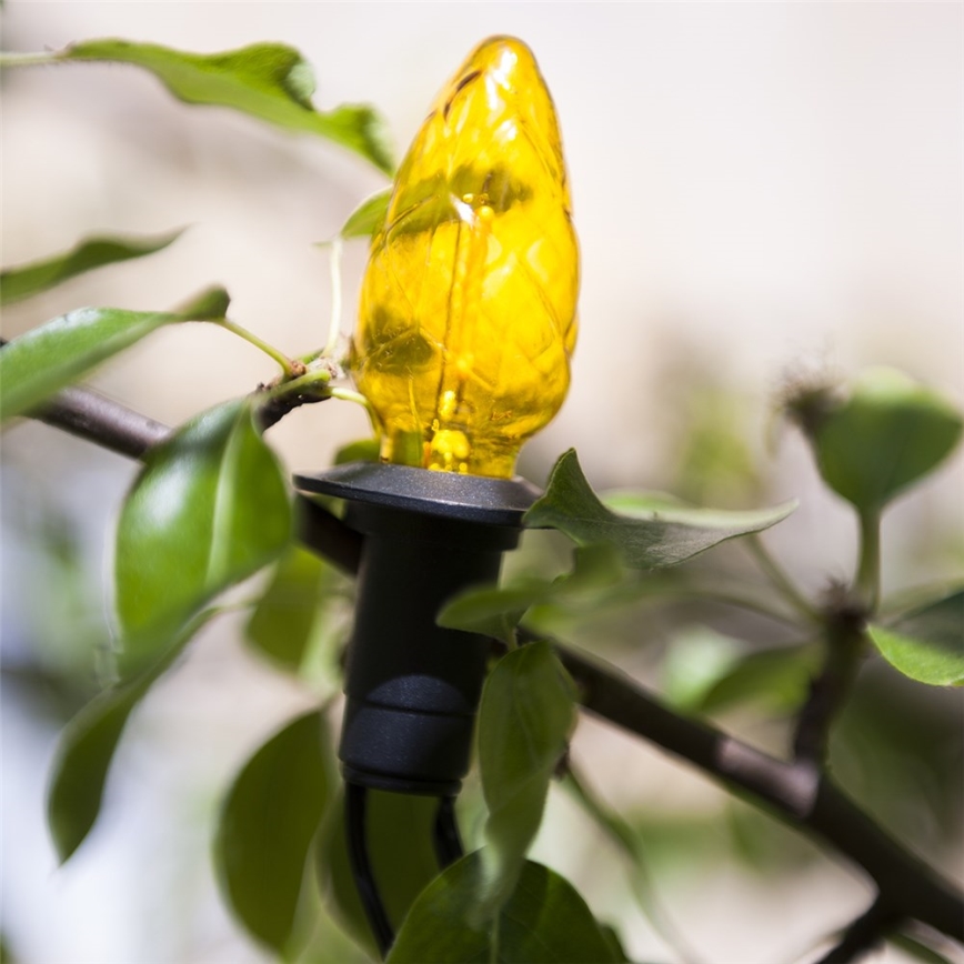 LED lauko girlianda CONE FILAMENT 20xE10 19m spalvota/šiltai balta IP44, Pagaminta ES