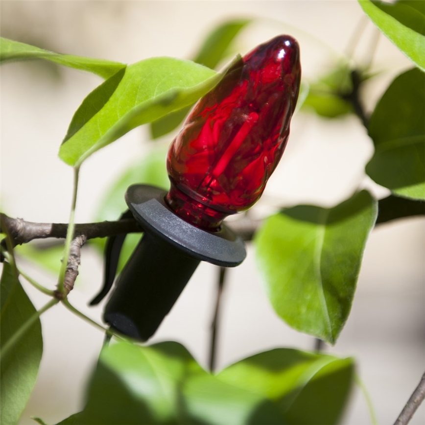 LED lauko girlianda CONE FILAMENT 20xE10 19m spalvota/šiltai balta IP44, Pagaminta ES