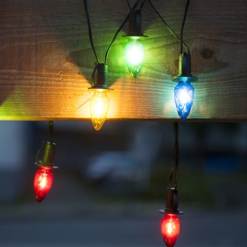 LED lauko girlianda CONE FILAMENT 20xE10 19m spalvota/šiltai balta IP44, Pagaminta ES