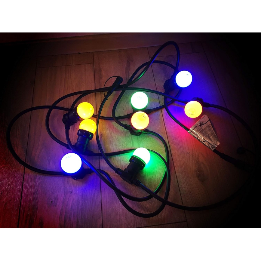 LED lauko grandinė EASY CONNECT 8xE27 5m IP44 daugiaspalvis