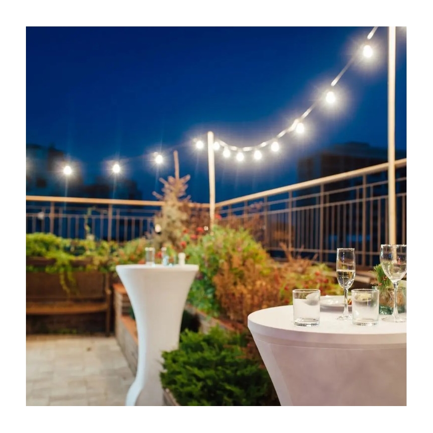LED Lauko grandinė STRING 10m 20xLED/0,5W/24/230V 3000K IP44