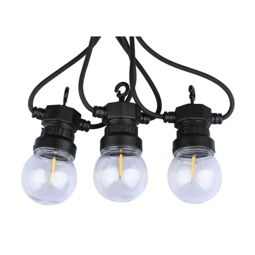 LED Lauko grandinė STRING 5m 10xLED/0,4W/24/230V 3000K IP44