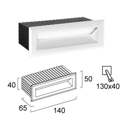 LED lauko įleidžiamas šviestuvas FLIK LED/3W/230V IP65, baltas