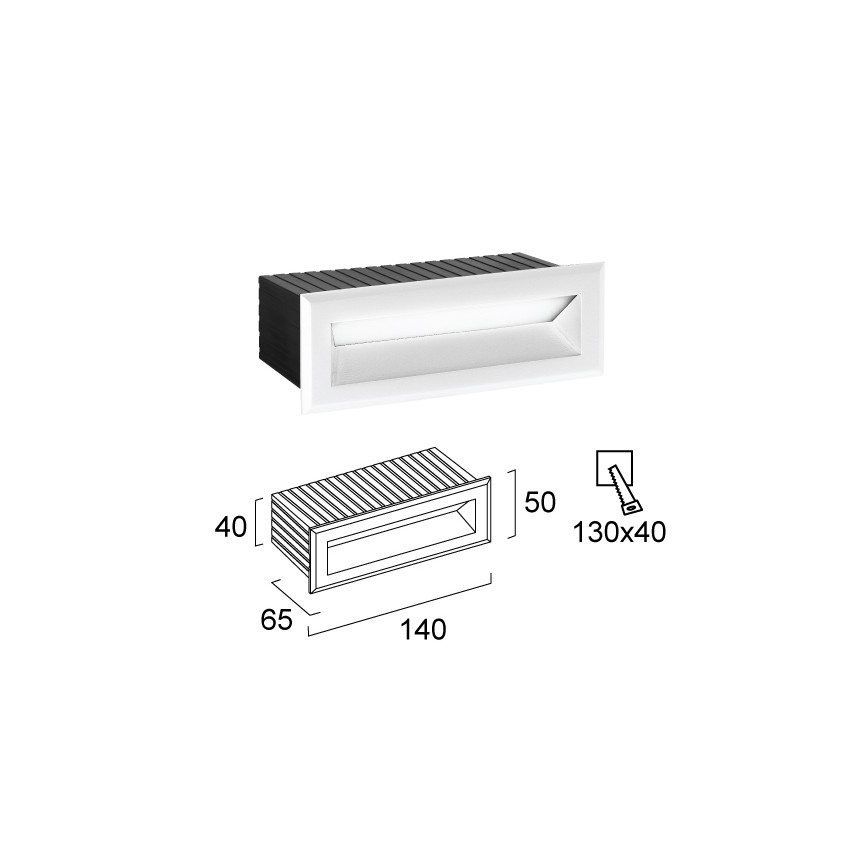 LED lauko įleidžiamas šviestuvas FLIK LED/3W/230V IP65, baltas