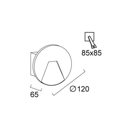 LED Lauko įmontuojamas šviestuvas SPACE LED/4W/230V IP65 pilka