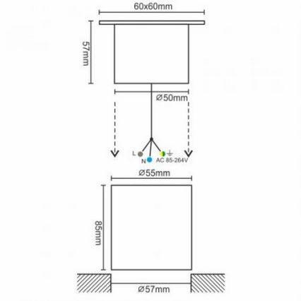 LED lauko įvažiavimo šviestuvas LED/4W/85-264V IP67 2800K