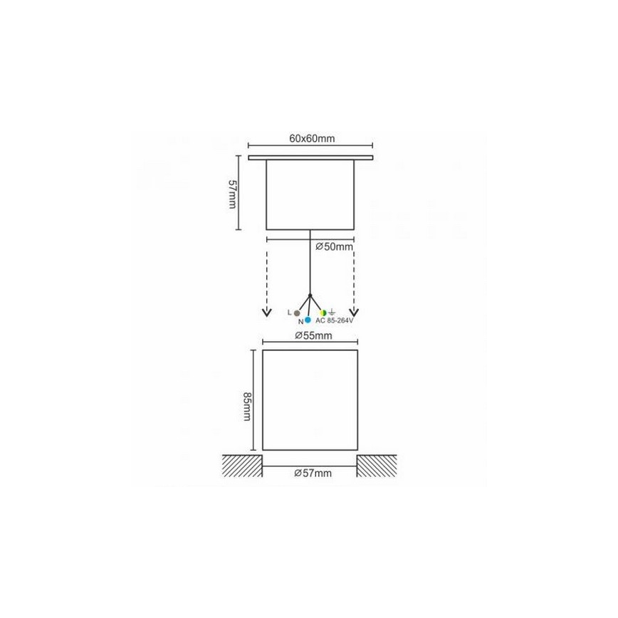 LED lauko įvažiavimo šviestuvas LED/4W/85-264V IP67 2800K
