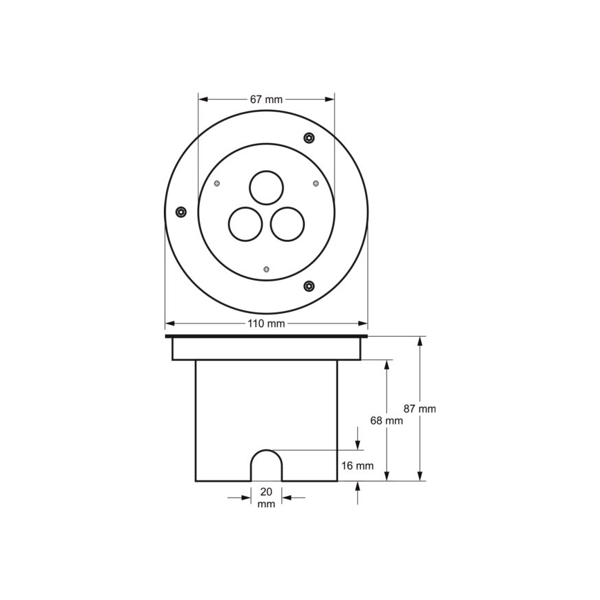LED Lauko įvažiavimo šviestuvas SIBAR 3xLED/1W/230V IP67 4000K