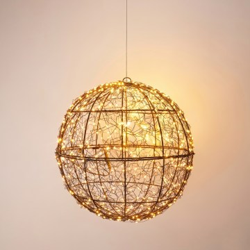 LED lauko kalėdinė dekoracija 500xLED/230V skersmuo 35 cm IP44 šiltai baltas rutulys/juodas