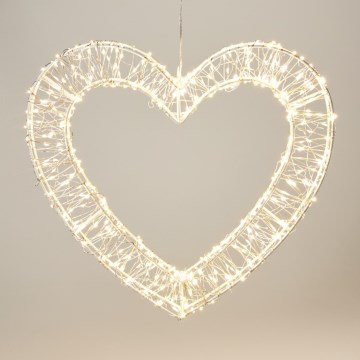 LED Lauko kalėdinė dekoracija 500xLED/6W/230V 36 cm IP44 šiltai balta širdis/balta