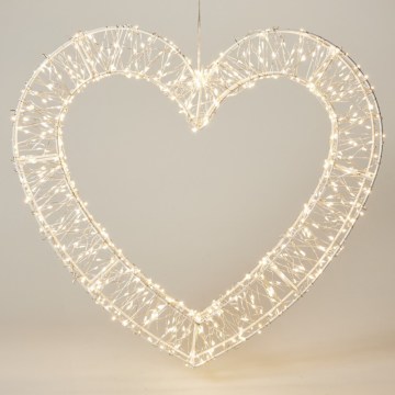 LED Lauko kalėdinė dekoracija 720xLED/6W/230V 46 cm IP44 šiltai balta širdis/balta