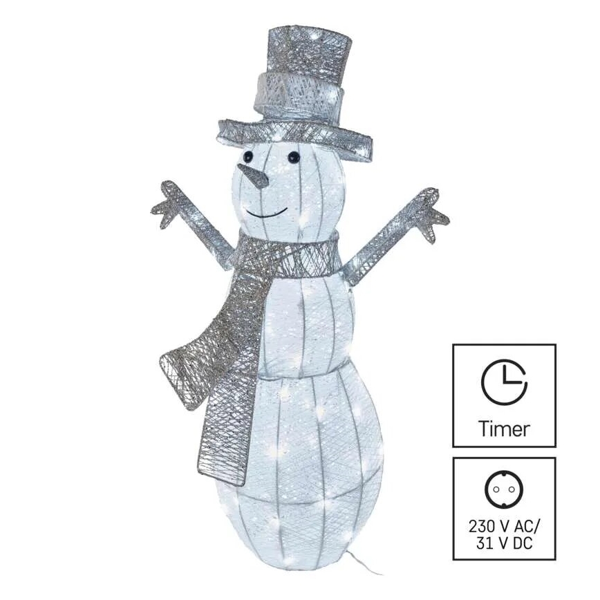 LED Lauko kalėdinė dekoracija 80xLED/3,6W/230V IP44 82 cm sniego senis
