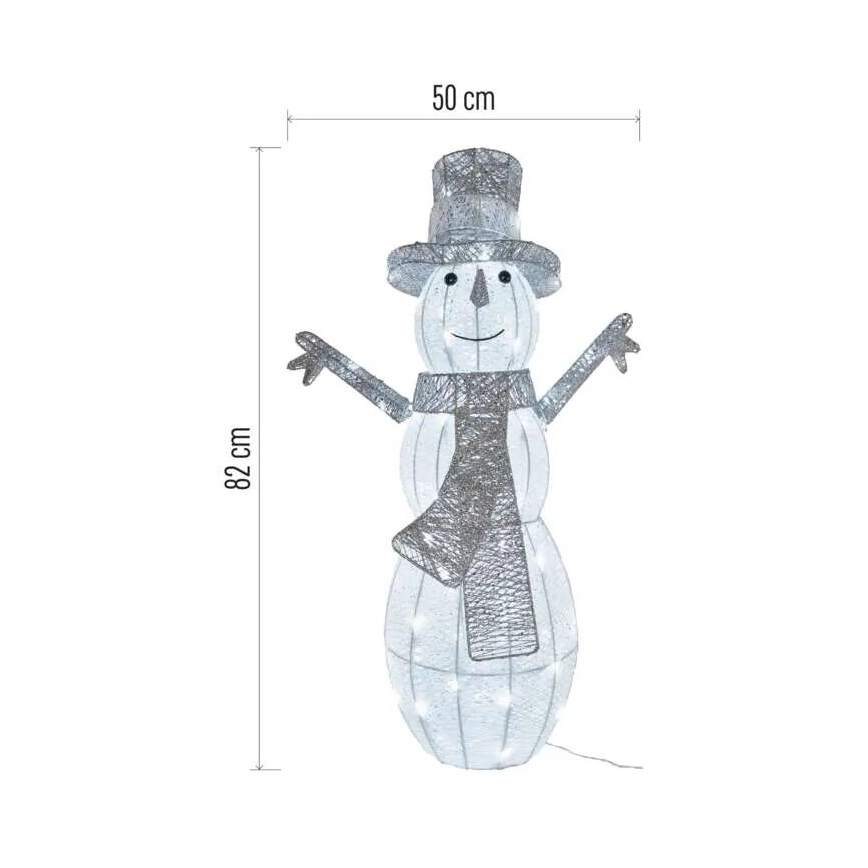 LED Lauko kalėdinė dekoracija 80xLED/3,6W/230V IP44 82 cm sniego senis