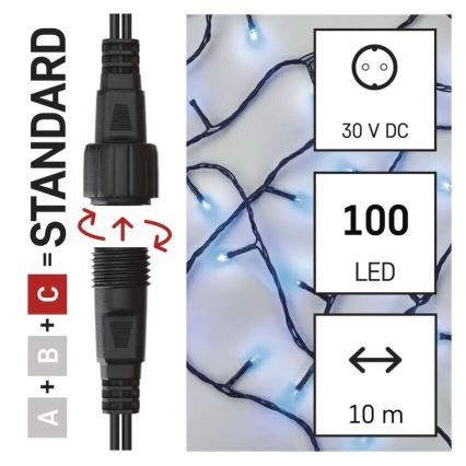 LED Lauko Kalėdinė girlianda 100xLED/10m IP44 mėlyna