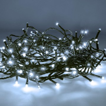 LED Lauko kalėdinė girlianda 100xLED/8 funkcijų 13m IP44 šaltai balta