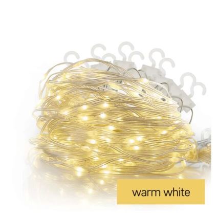 LED lauko kalėdinė girlianda 100xLED/8 funkcijų 7,9x0,7m IP44 šiltai balta