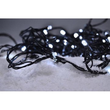 LED lauko kalėdinė girlianda 100xLED/8 funkcijų IP44 13m šaltai balta