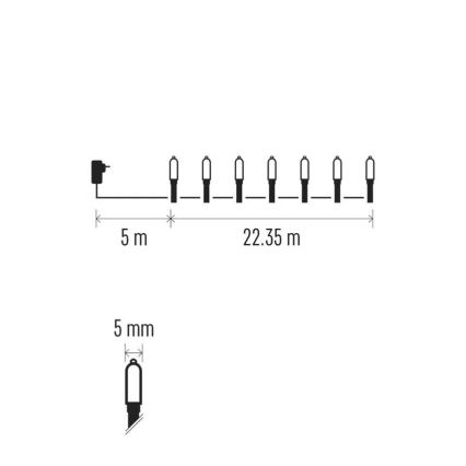 LED Lauko Kalėdinė girlianda 150xLED/27,35m IP44 vintage