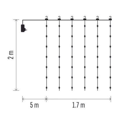 LED lauko kalėdinė girlianda 240xLED/8 funkcijų 6,7 m IP44 šiltai balta