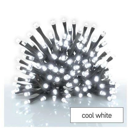 LED lauko kalėdinė girlianda 40xLED/3xAA 3,3m IP44 šaltai balta
