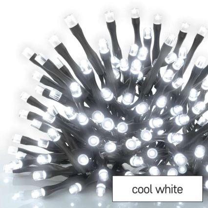 LED lauko kalėdinė girlianda 50xLED/5m IP44 šaltai balta