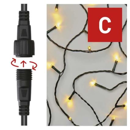 LED lauko kalėdinė girlianda 50xLED/5m IP44 šiltai balta