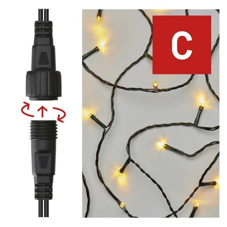LED lauko kalėdinė girlianda 50xLED/5m IP44 šiltai balta